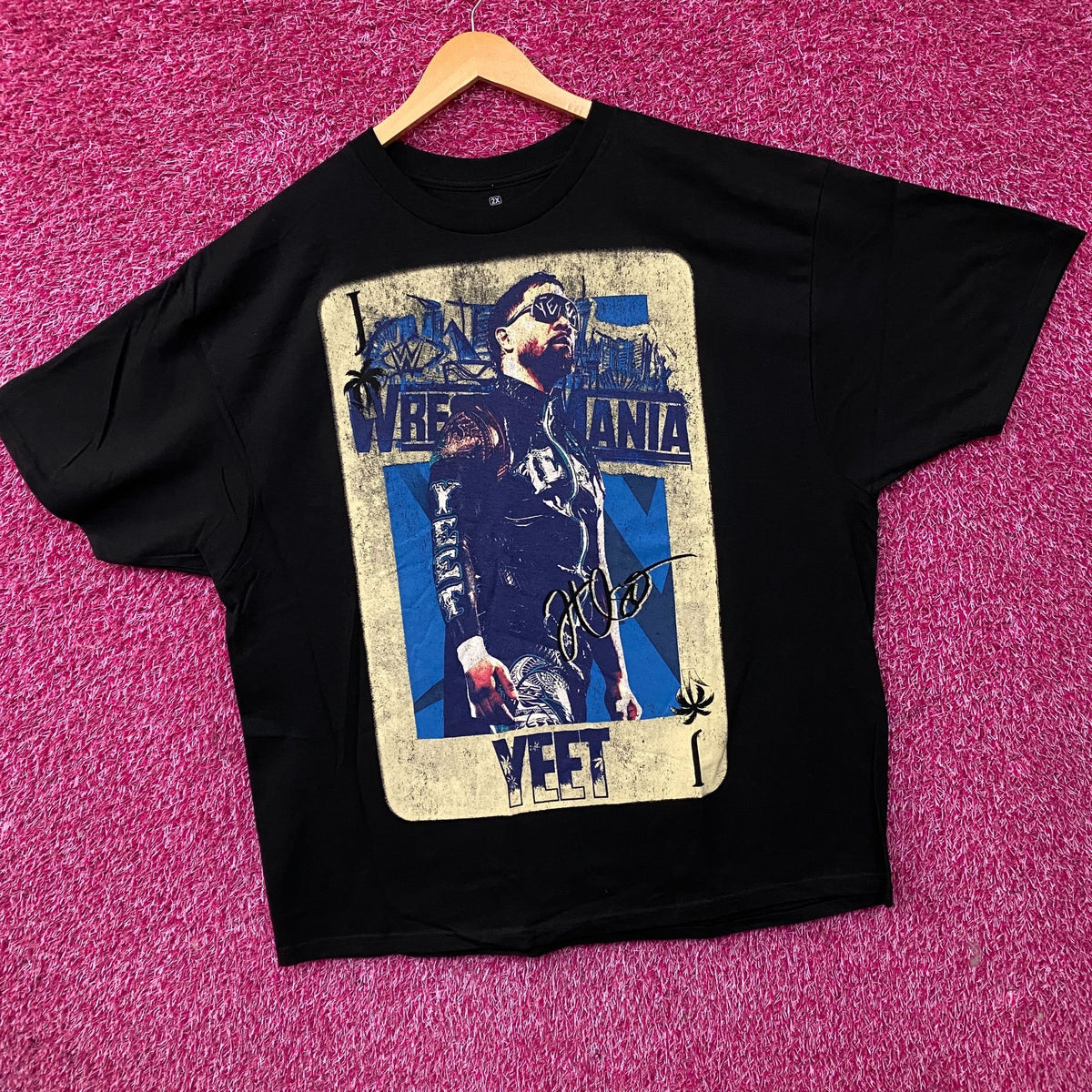 WWE Jey Uso WrestleMania Card Graphic T-Shirt 2XL