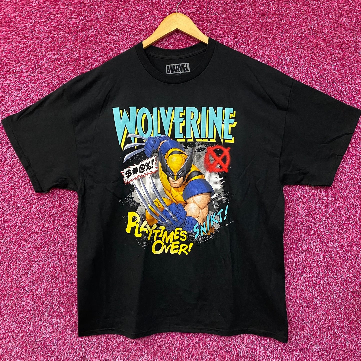 Marvel X-Men Wolverine Playtime Over Comic T-Shirt 2X