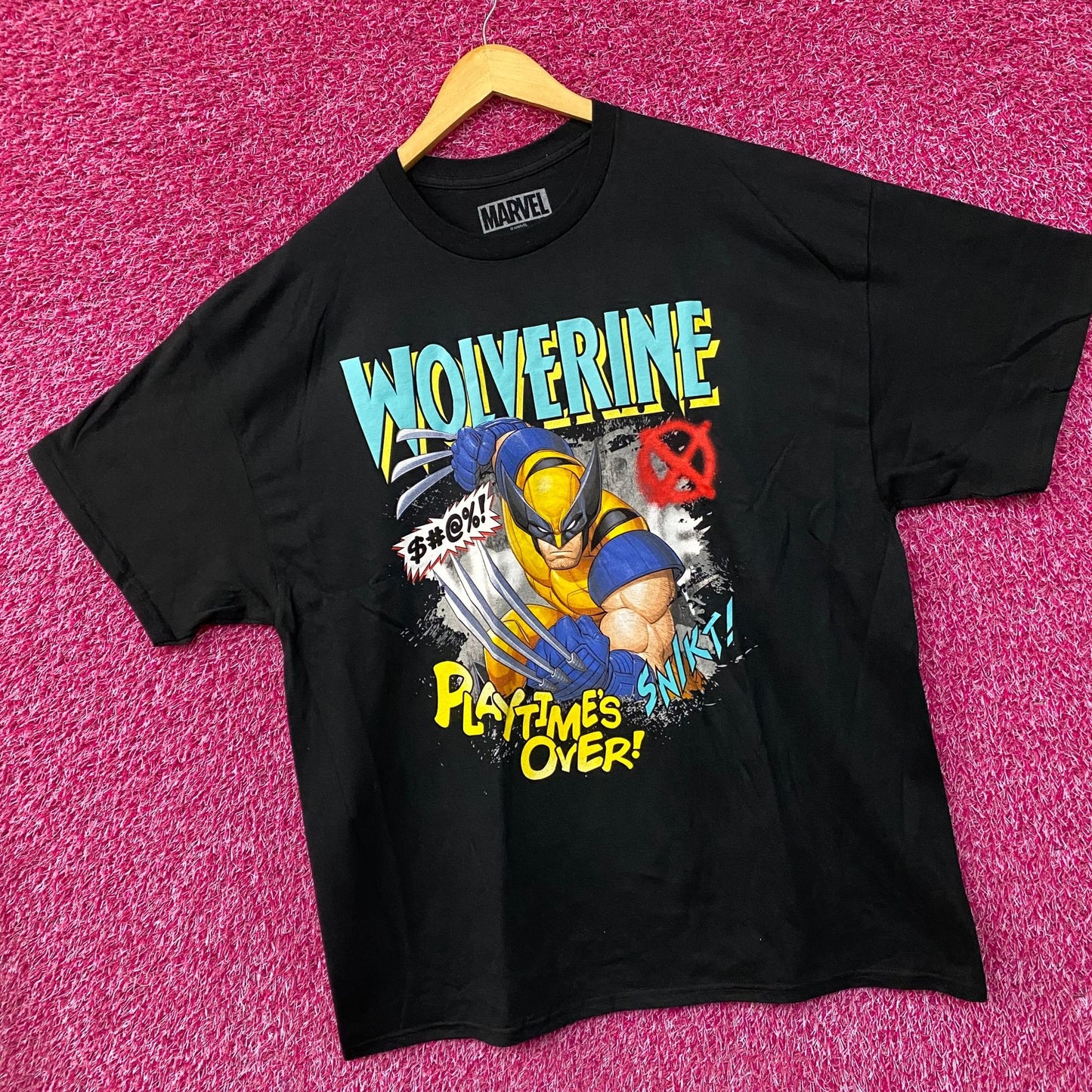 Marvel X-Men Wolverine Playtime Over Comic T-Shirt 2X