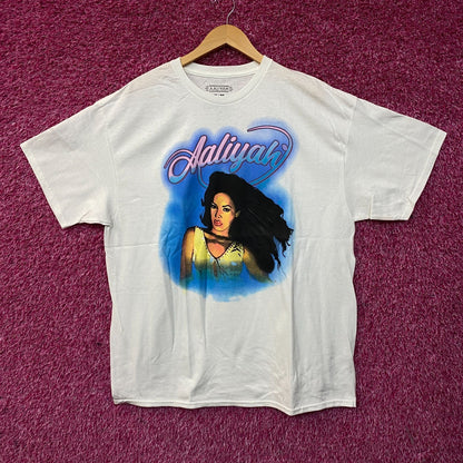 Aaliyah Airbrush Queen of Urban Pop Graphic T-Shirt XL