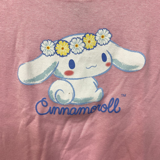Sanrio Cinnnamoroll Flower Crown Pink Croptop T-Shirt Large