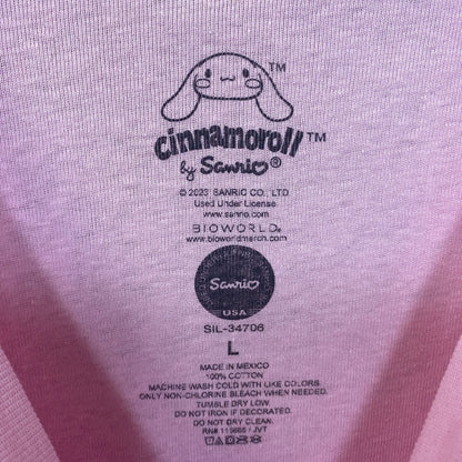 Sanrio Cinnnamoroll Flower Crown Pink Croptop T-Shirt Large