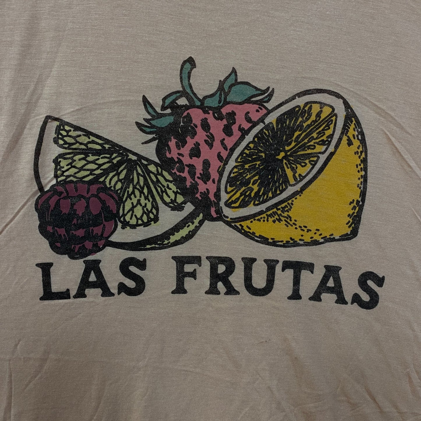 Junk Food Clothing Las Frutas Vintage Style Tissue Women's Crop Tank Large