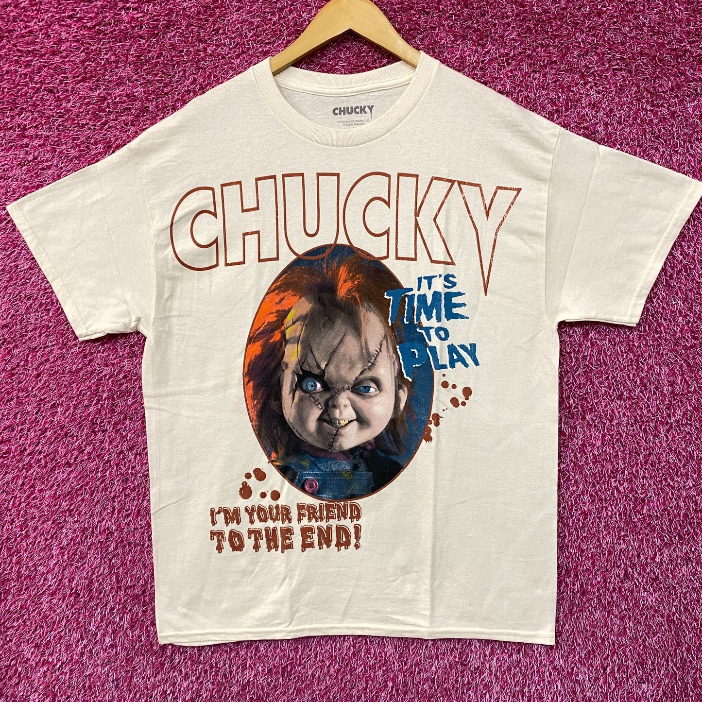 Chucky Childs Play Its Time To Play Horror Movie T-Shirt Large