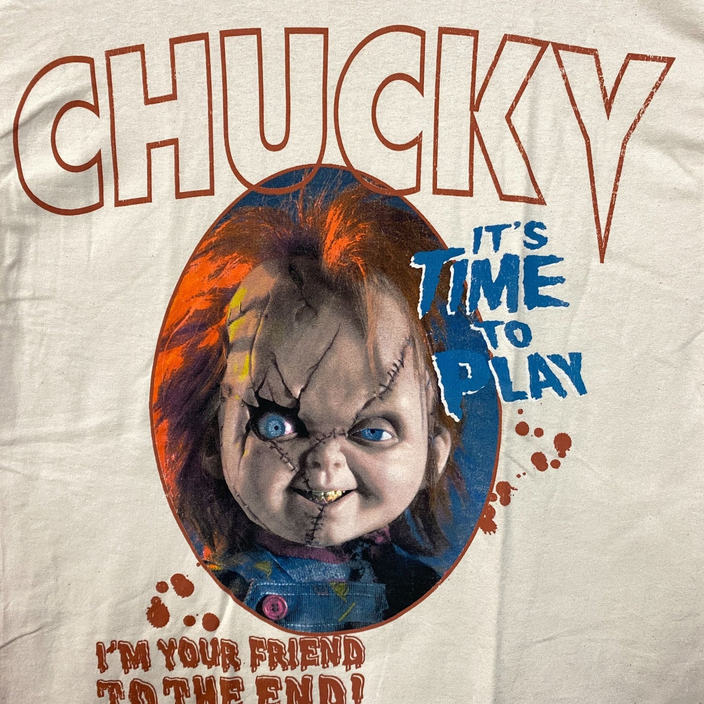 Chucky Childs Play Its Time To Play Horror Movie T-Shirt Large