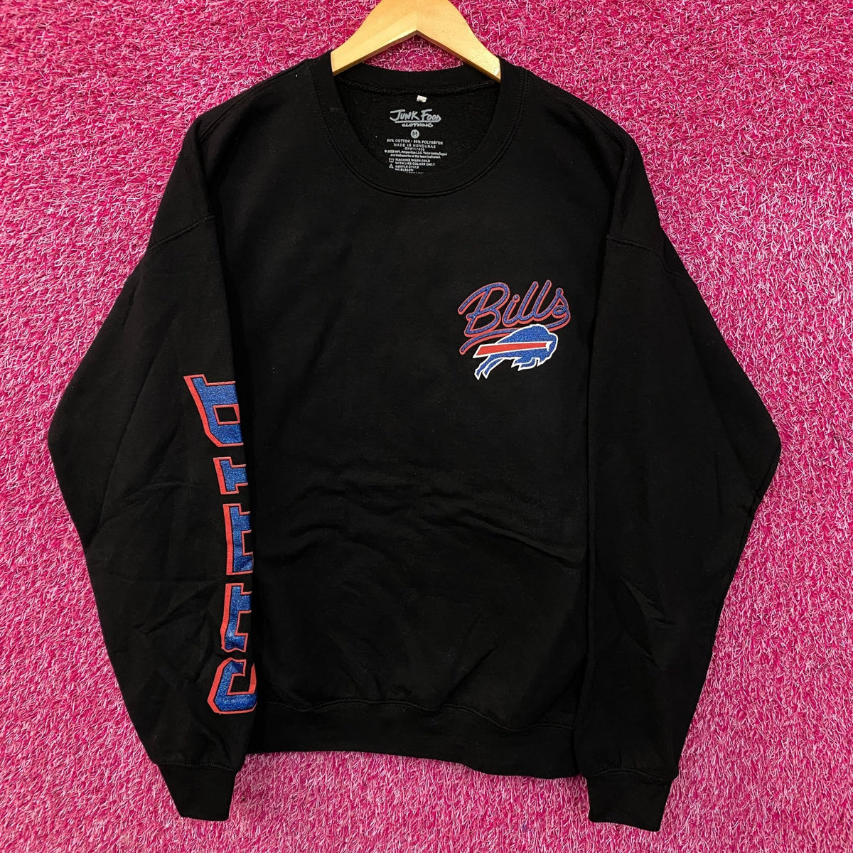 Junk Food Buffalo Bills Glitter Black Crewneck size Medium