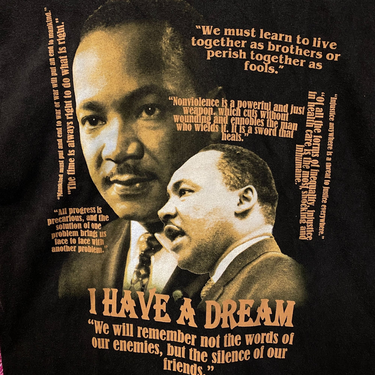 Martin Luther King Jr. Famous Quotes Tshirt size Small