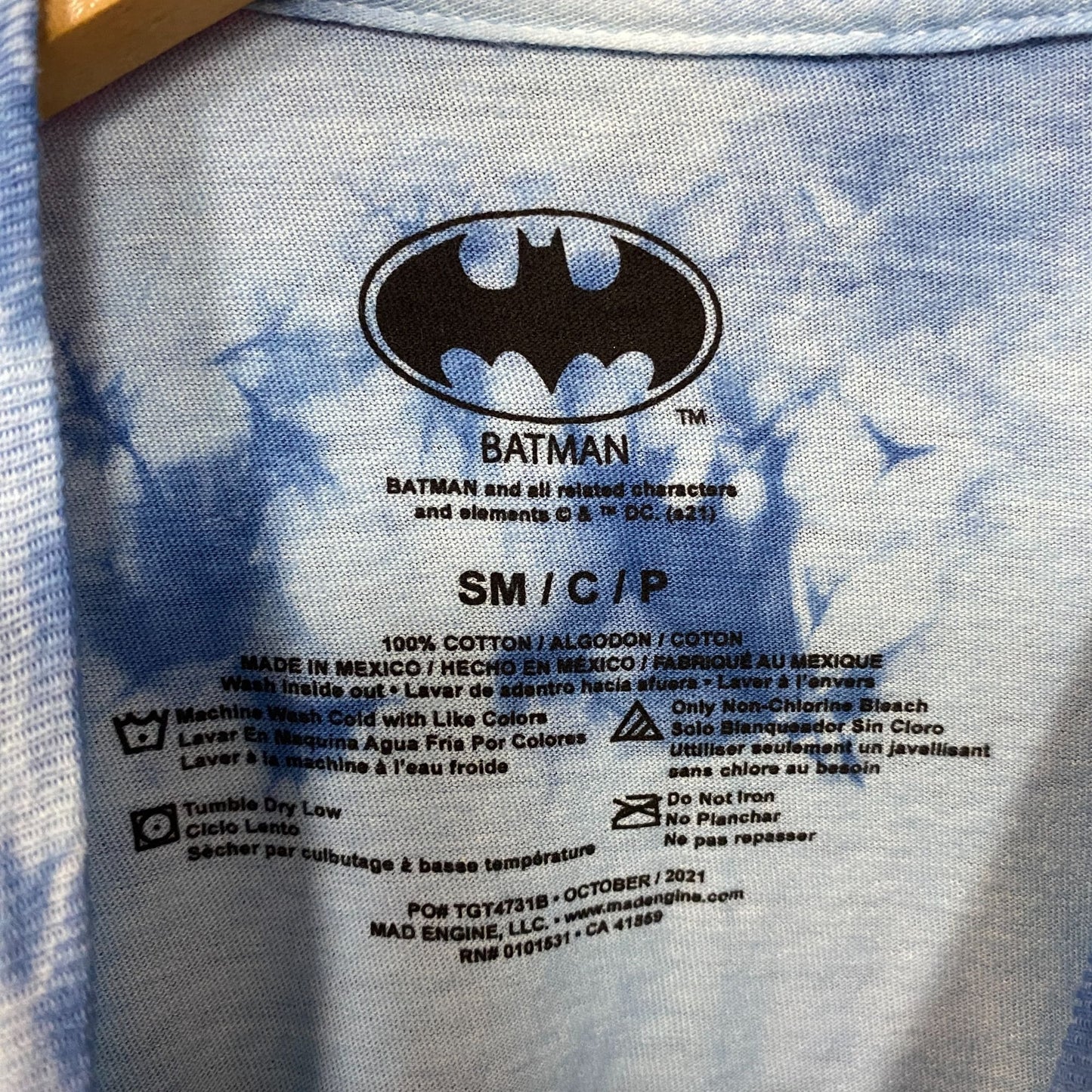 Batman Bat Silhouettes Tie Dye T-Shirt Small