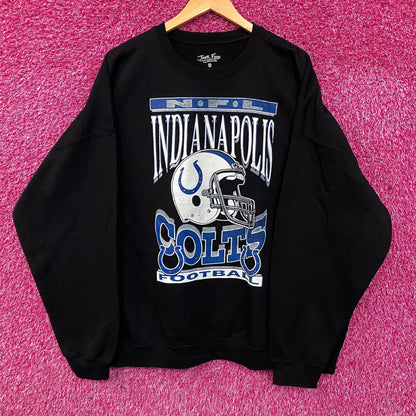 Junk Food Clothing Indianapolis Colts Helmet Logo Flea Market Crew Sweatshirt 2XL