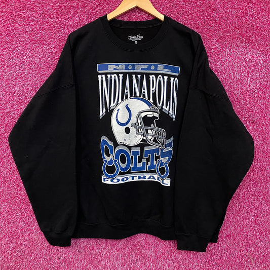 Junk Food Clothing Indianapolis Colts Helmet Logo Flea Market Crew Sweatshirt 2XL