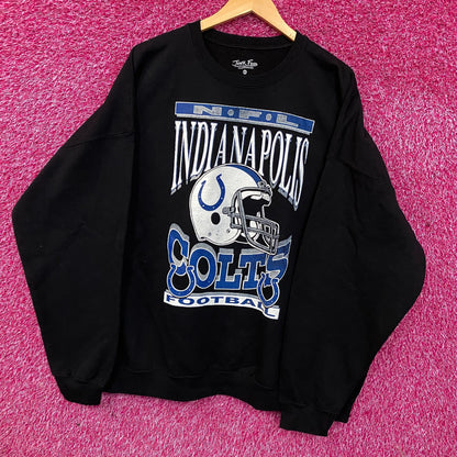 Junk Food Clothing Indianapolis Colts Helmet Logo Flea Market Crew Sweatshirt 2XL
