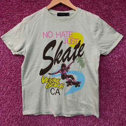 Junk Food Clothing "No Hate Just Skate" Vintage Graphic T-Shirt XS