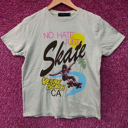 Junk Food Clothing "No Hate Just Skate" Vintage Graphic T-Shirt XS