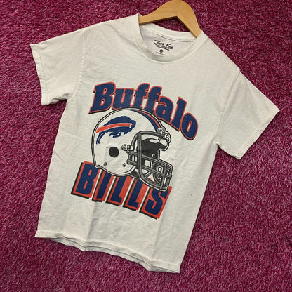 NFL Junk Food Buffalo Bills White Shirt Helmet Logo XS