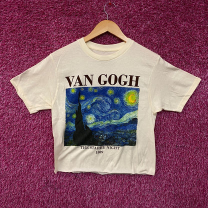 Vincent Van Gogh's "The Starry Night" Women's Crop T-Shirt Small