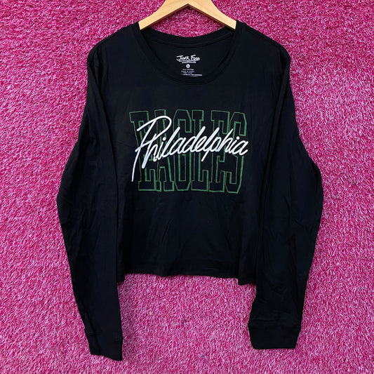 Junk Food Clothing Philadelphia Eagles Timeout Long Sleeve Crop Tee Large