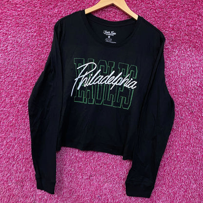 Junk Food Clothing Philadelphia Eagles Timeout Long Sleeve Crop Tee Large