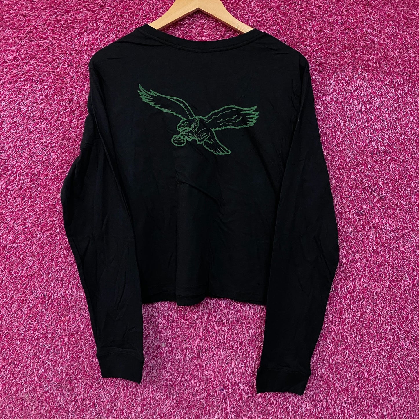 Junk Food Clothing Philadelphia Eagles Timeout Long Sleeve Crop Tee Large