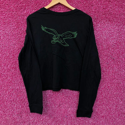 Junk Food Clothing Philadelphia Eagles Timeout Long Sleeve Crop Tee Large