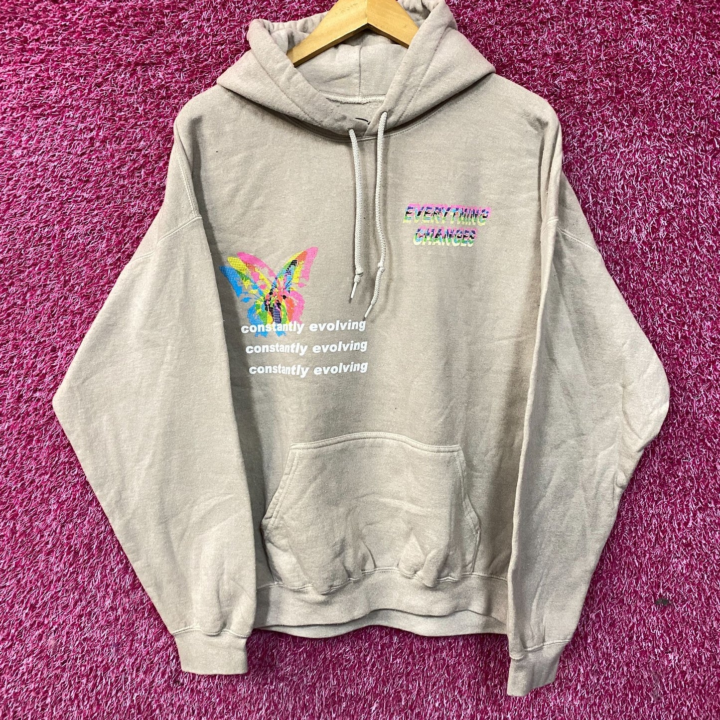 Neon Riot Constantly Evolving Everythin Changes Hoodie Large