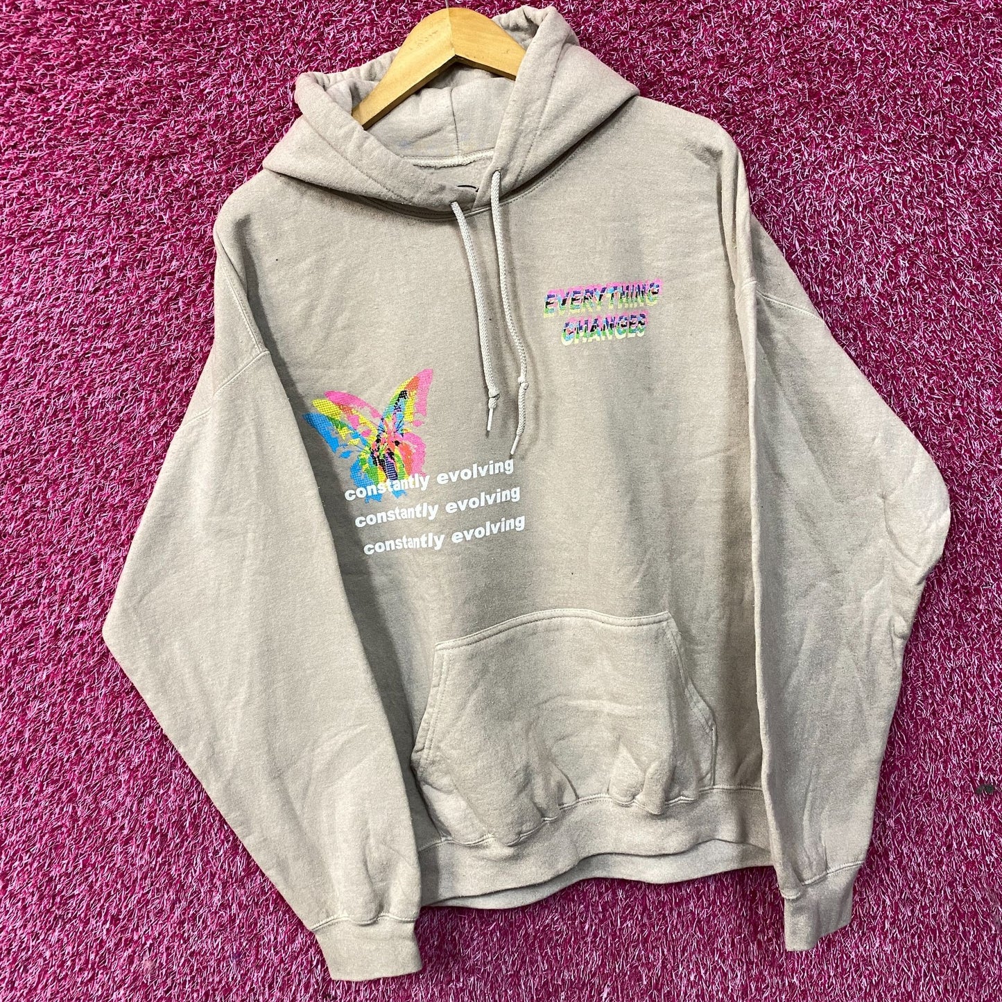 Neon Riot Constantly Evolving Everythin Changes Hoodie Large