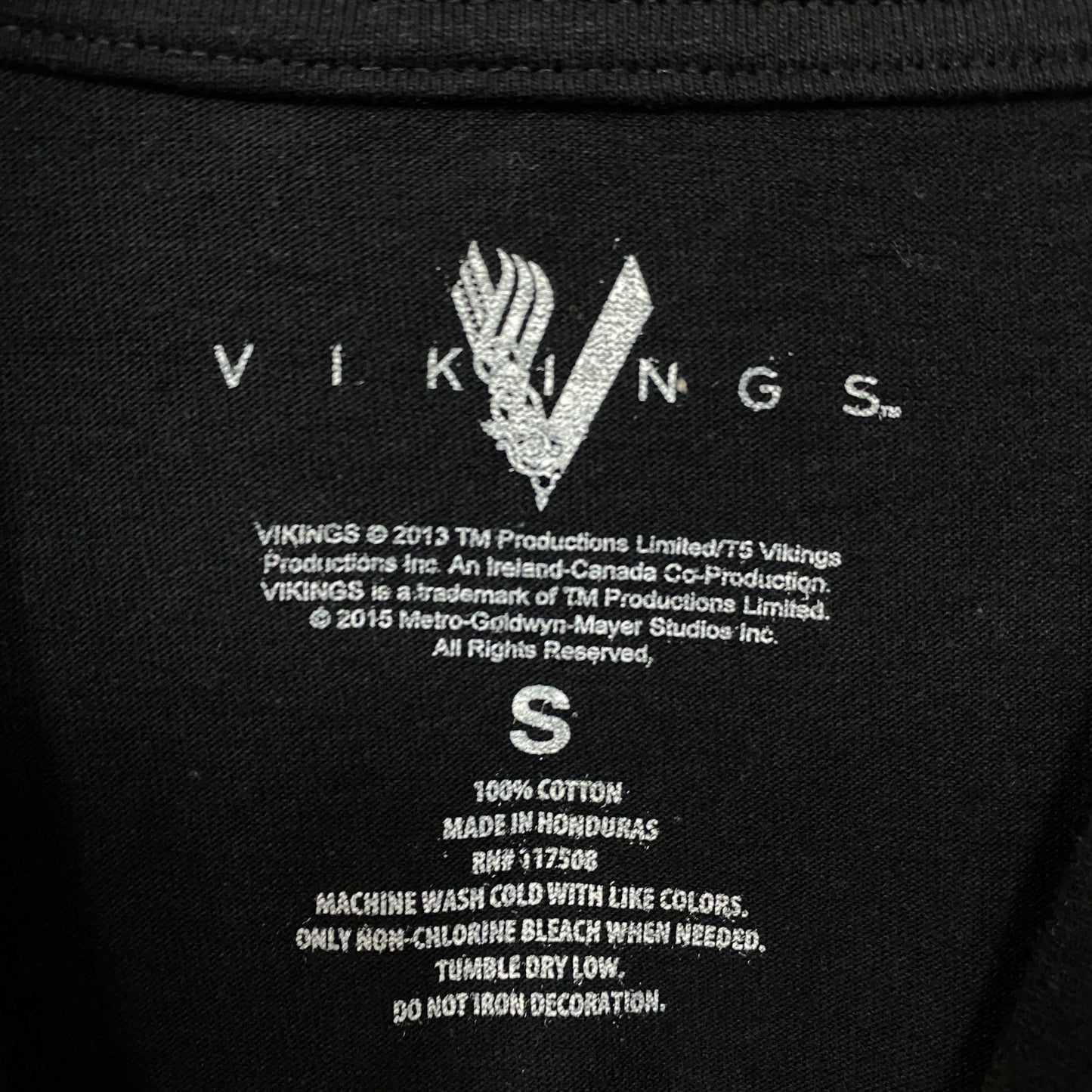 Vikings TV Show Leader with Symbol Black T-Shirt Small