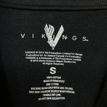 Vikings TV Show Leader with Symbol Black T-Shirt Small
