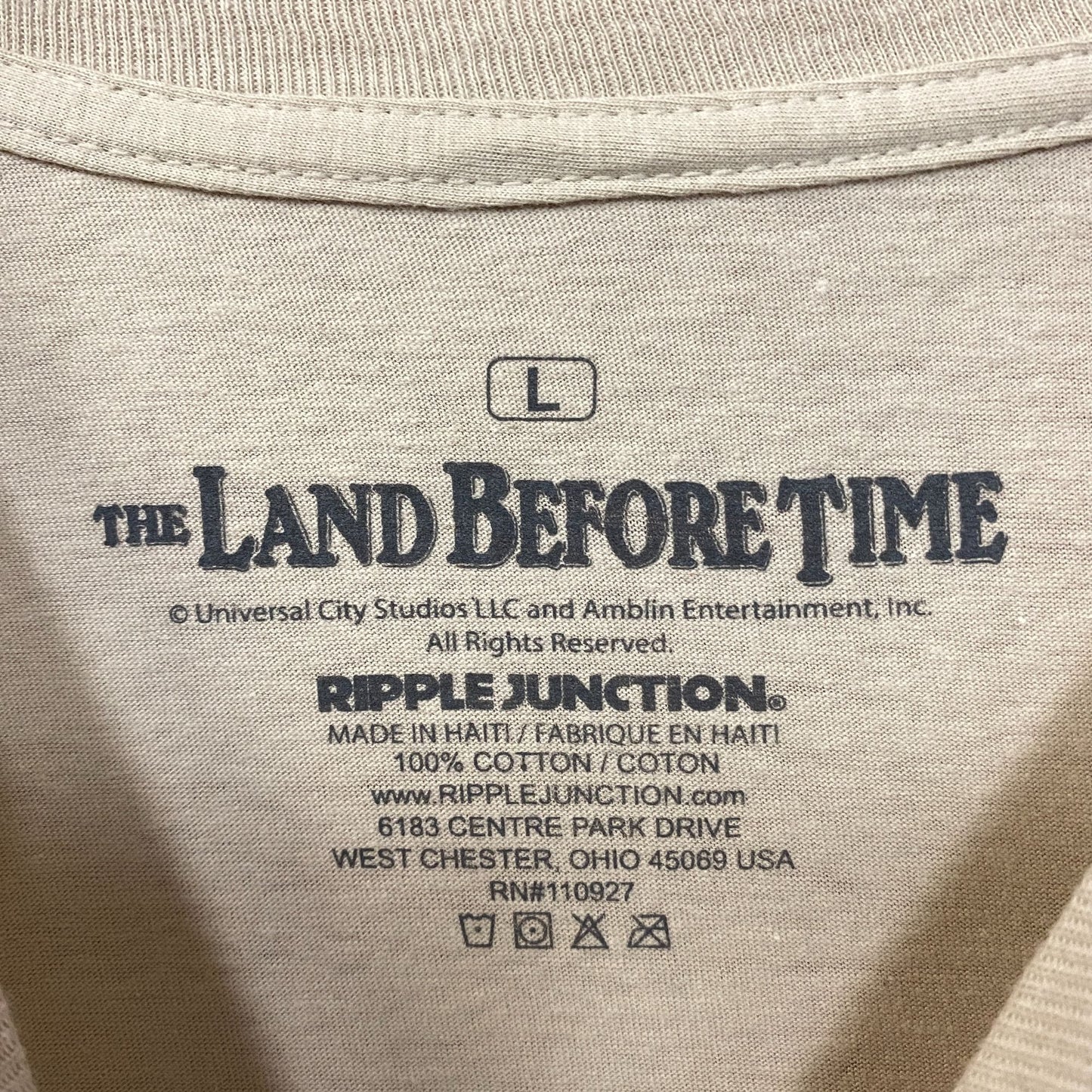 The Land Before Time Little Foot Cartoon Graphic T-Shirt Large