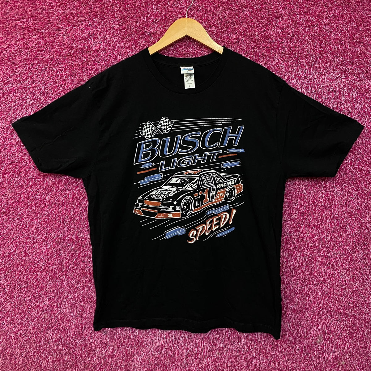 Busch Light Speed Racing Car Graphic Design T-Shirt Large