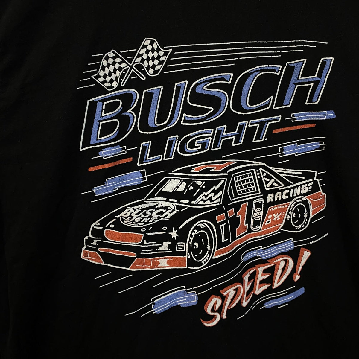 Busch Light Speed Racing Car Graphic Design T-Shirt Large