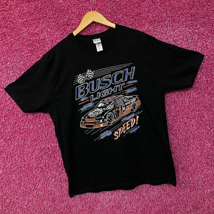 Busch Light Speed Racing Car Graphic Design T-Shirt Large