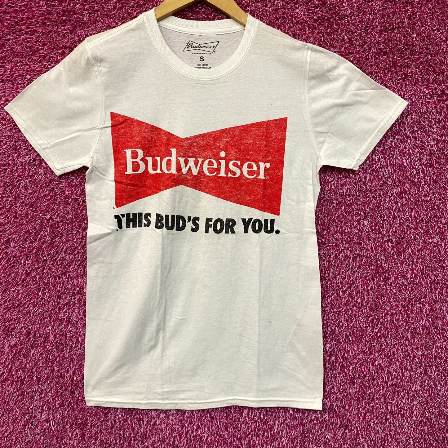 Budweiser Bowtie Logo - This Bud's For You - T-Shirt Small