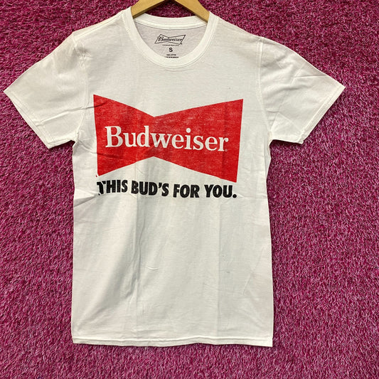 Budweiser Bowtie Logo - This Bud's For You - T-Shirt Small