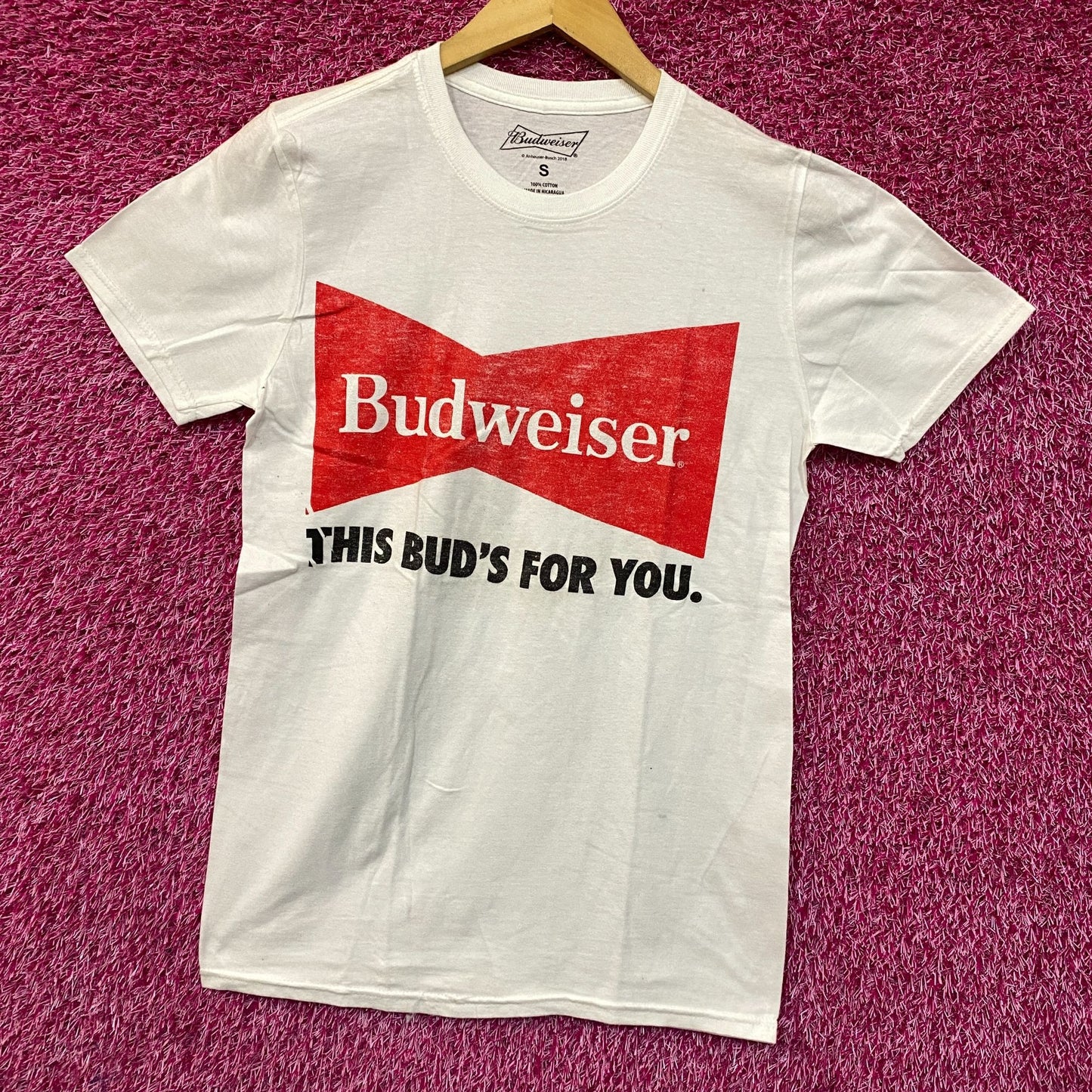 Budweiser Bowtie Logo - This Bud's For You - T-Shirt Small