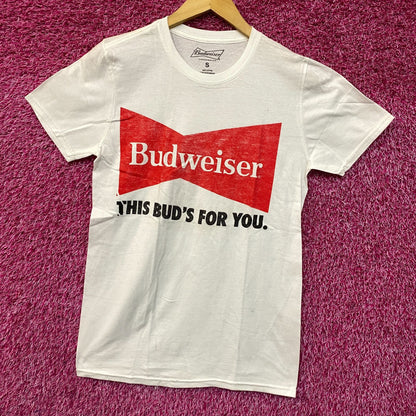 Budweiser Bowtie Logo - This Bud's For You - T-Shirt Small