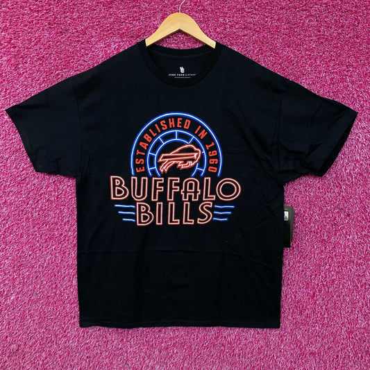 Junk Food Clothing NFL Buffalo Bills Neon Style Logo Graphic T-Shirt XL