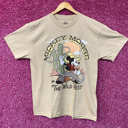 Disney Mickey Mouse The Wild West Cartoon Poster T-Shirt Large