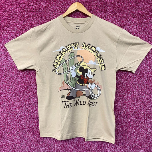 Disney Mickey Mouse The Wild West Cartoon Poster T-Shirt Large