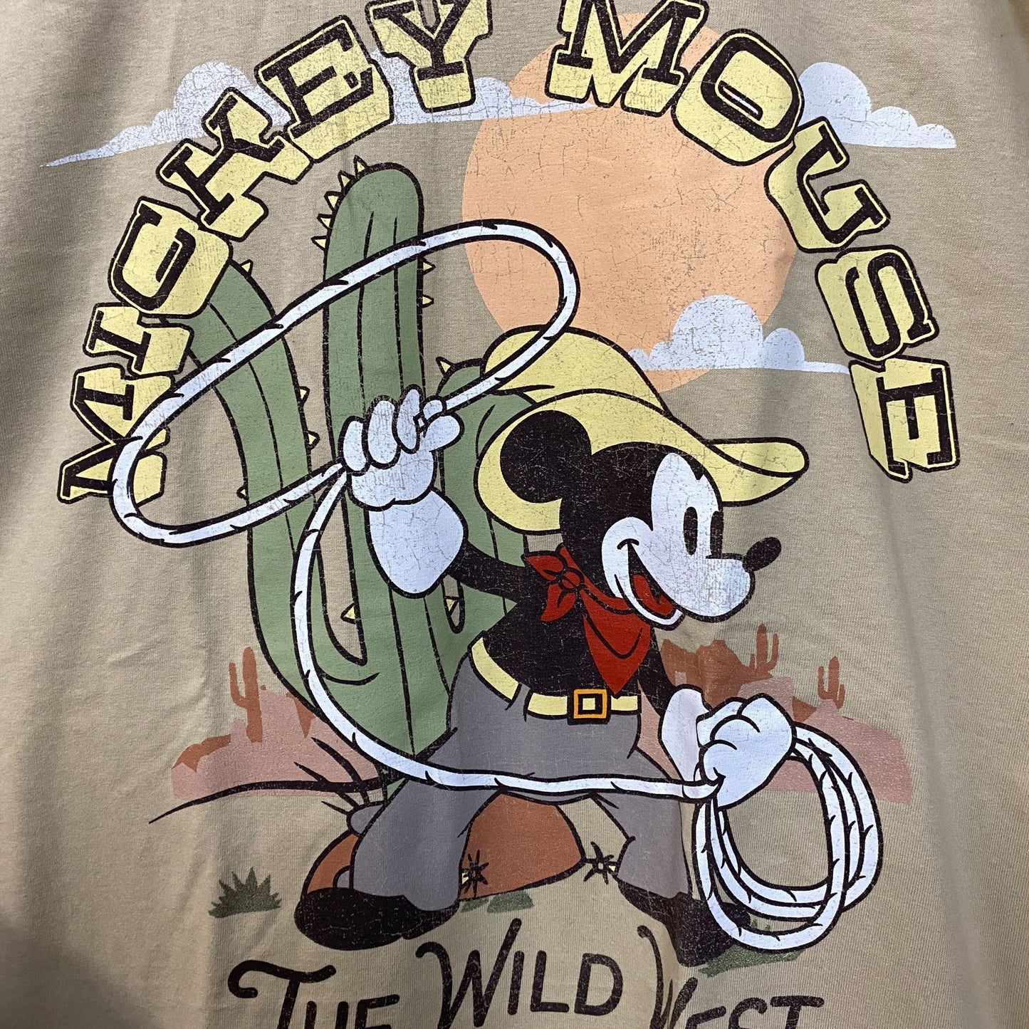 Disney Mickey Mouse The Wild West Cartoon Poster T-Shirt Large