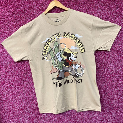 Disney Mickey Mouse The Wild West Cartoon Poster T-Shirt Large