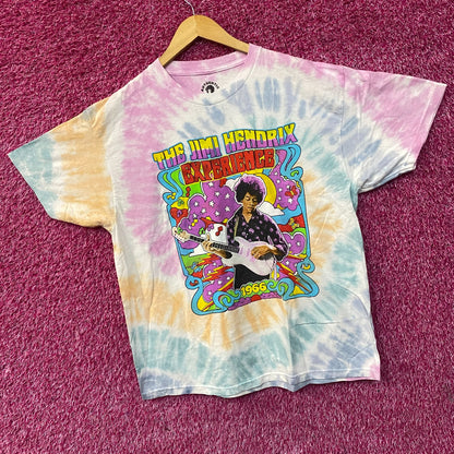 Jimi Hendrix Experience 1966 Graphic Tie-Dye T-Shirt Large