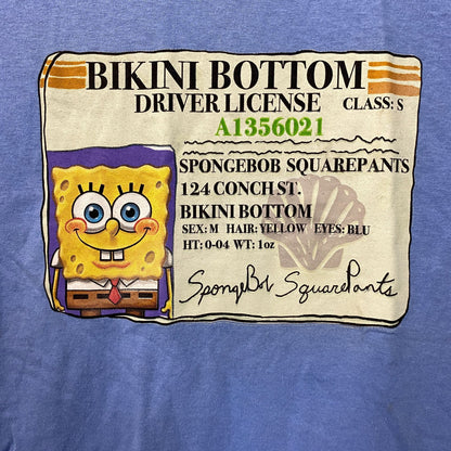 Nickelodeon Spongebob Bikini Bottom Driver License T-shirt Small