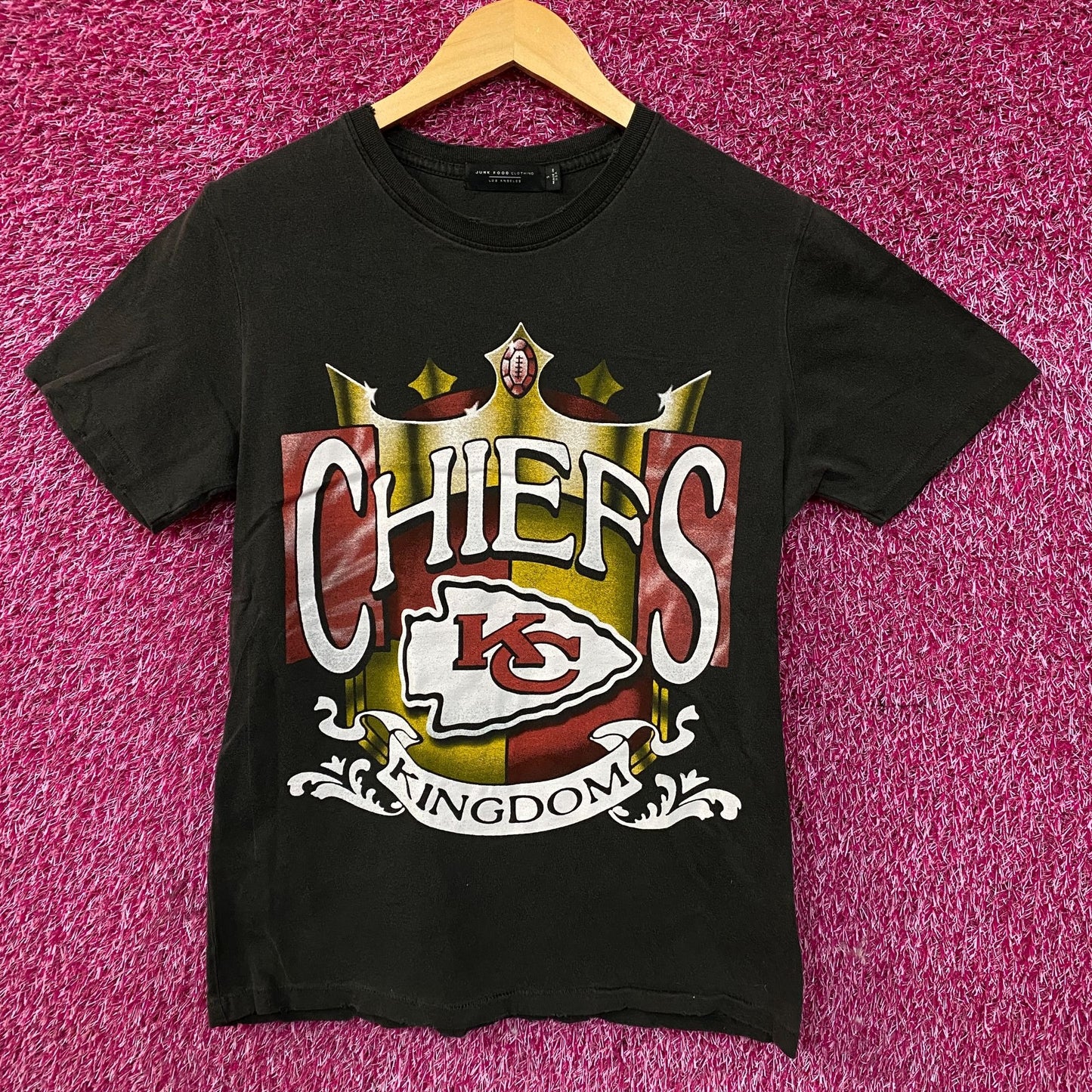 Junk Food Clothing Kansas City Chiefs Kingdom Vintage Style T-Shirt Small