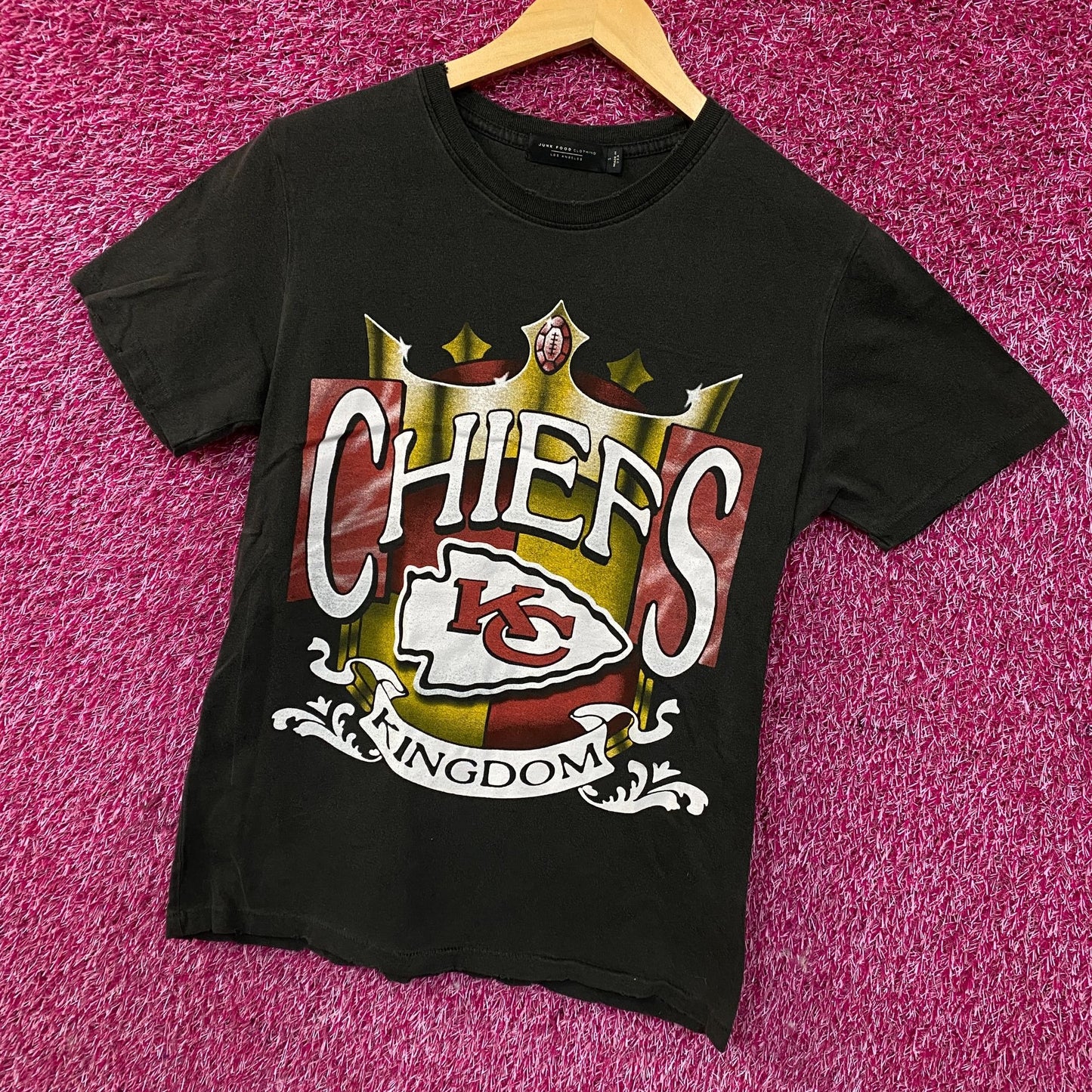 Junk Food Clothing Kansas City Chiefs Kingdom Vintage Style T-Shirt Small