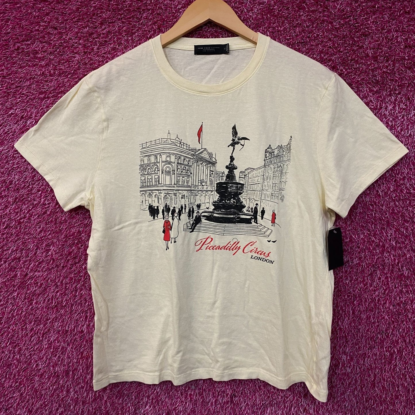 Junk Food Clothing Piccadilly Circus London Women's Vintage Style Tee XL