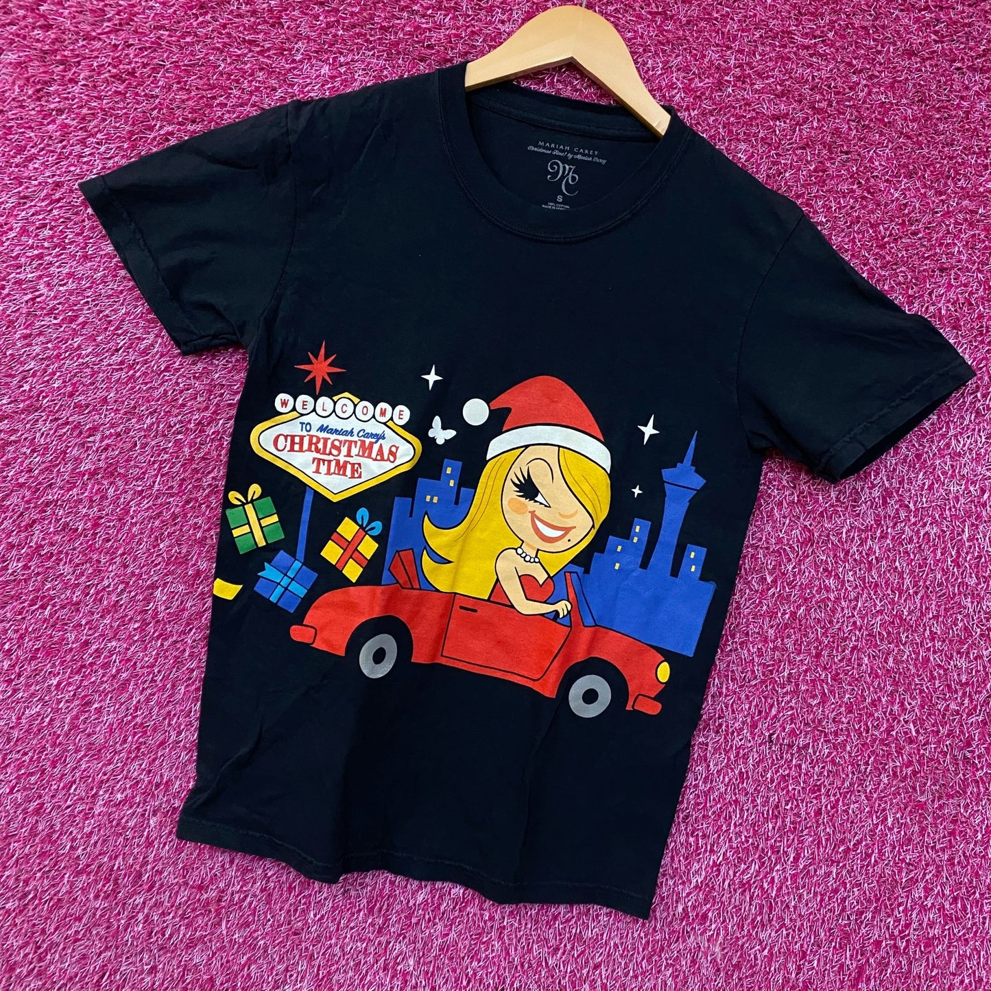 Mariah Carey Official Christmastime Tour Las Vegas Cartoon Graphic T-Shirt Small