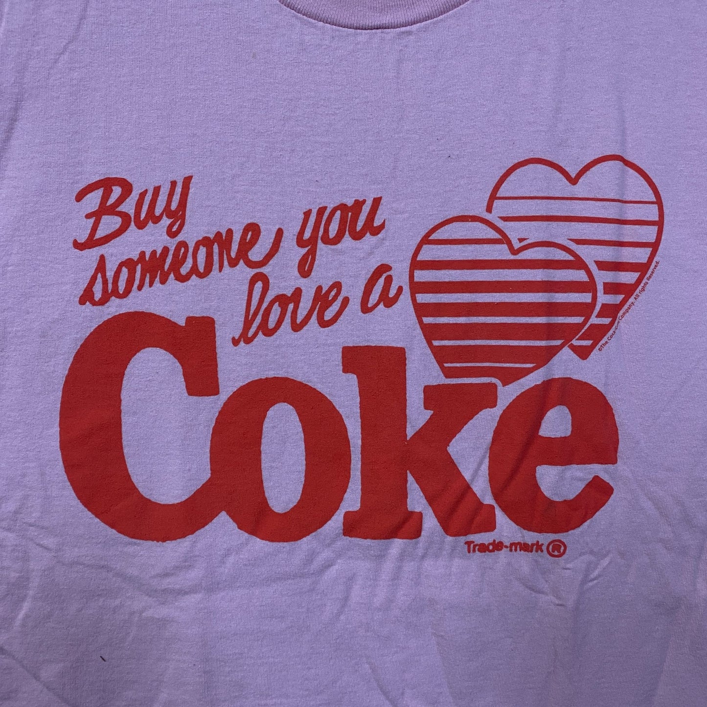 Coca-Cola Share Hearts Coke Pink Graphic T-Shirt XL