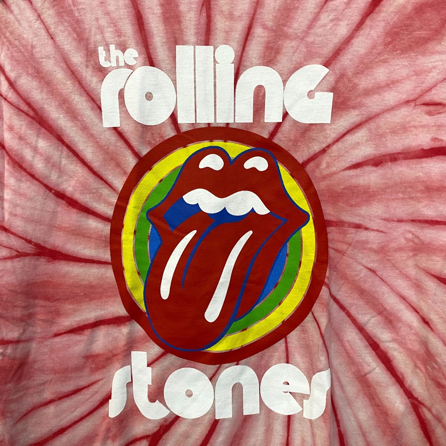 The Rolling Stones Hot Lips Red Tie Dye Tshirt size Large