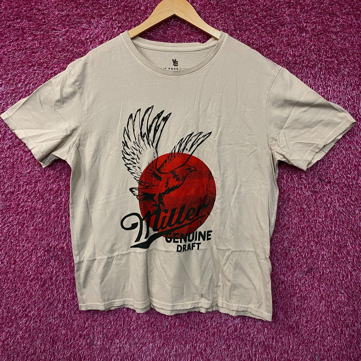 Junk Food Clothing Miller Genuine Draft Vintage Style Eagle Logo Graphic T-Shirt XL