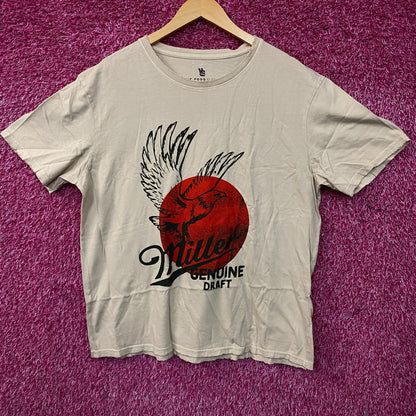 Junk Food Clothing Miller Genuine Draft Vintage Style Eagle Logo Graphic T-Shirt XL